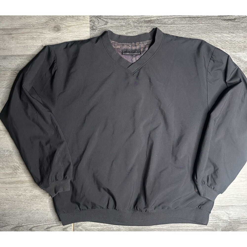 Forrester's Men's Reversible V-Neck Golf Windbreaker Pullover Black Med/Lg
